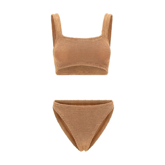 Brown Polyamide One-Piece Swimsuit