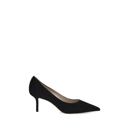 Black Goatskin Mid Heel Pumps