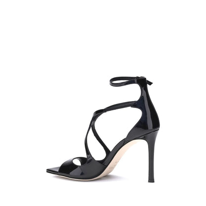 Black Calf Leather Bos Taurus Stiletto Heel Sandals