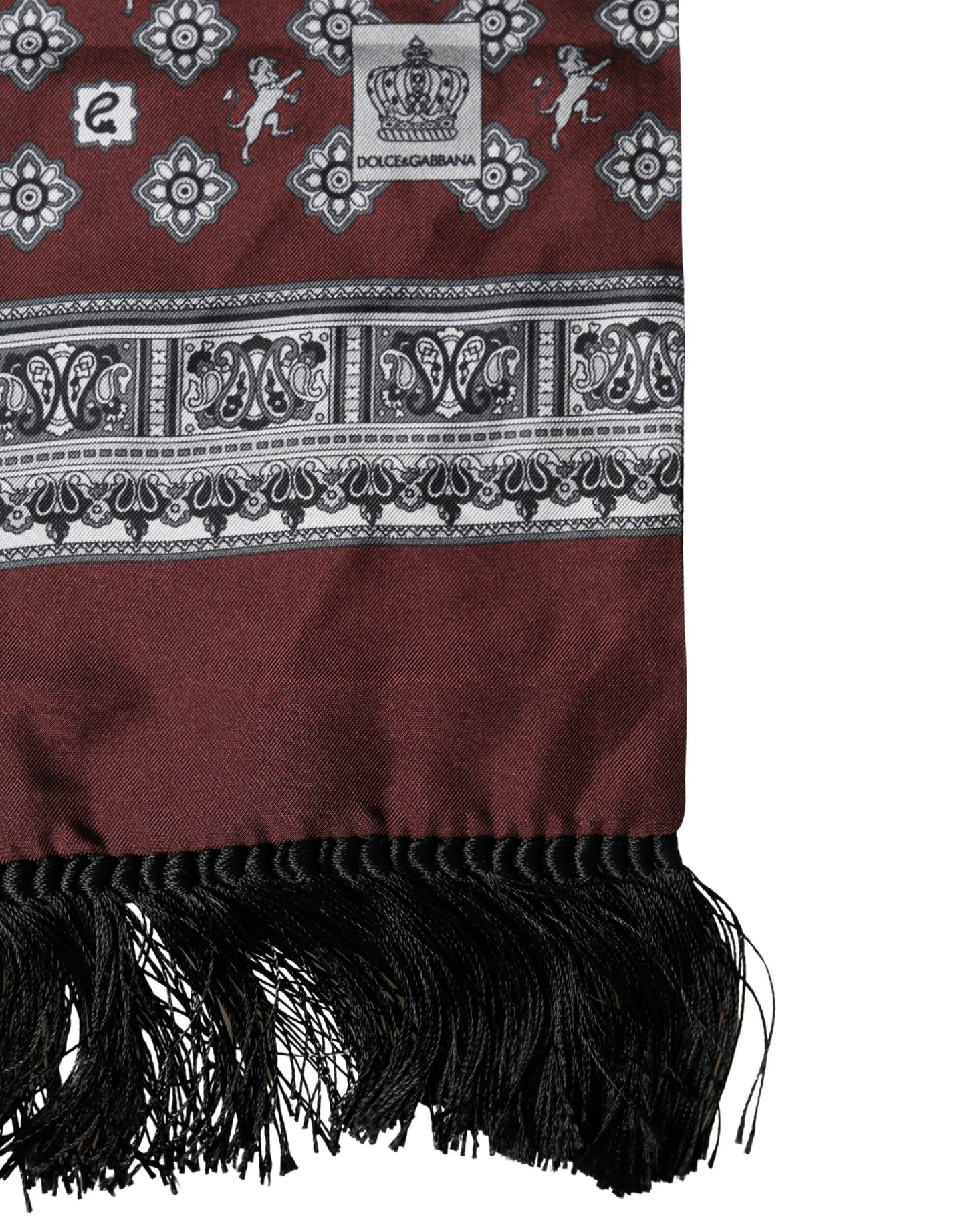 Bordeaux Silk Fringe Shawl Neck Wrap 142cm X 15.5cm  Scarf