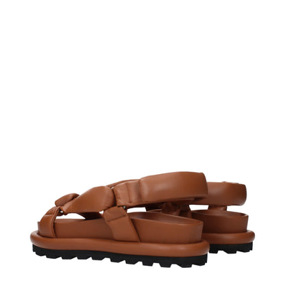 Brown Leather Strap-On Sandals