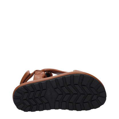 Brown Leather Strap-On Sandals