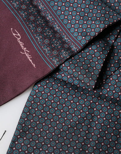 Bordeaux Silk Fringe Geometric Neck Wrap 142cm X 15cm  Scarf