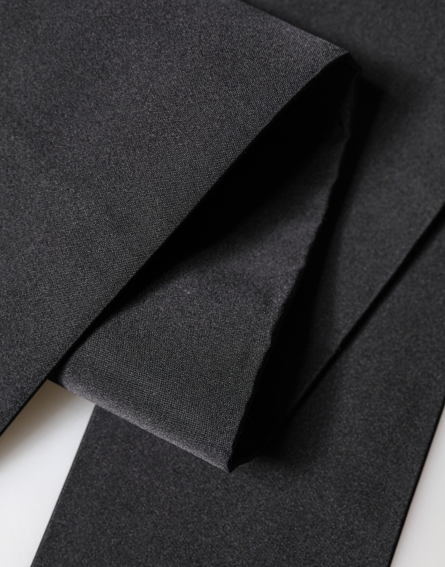 Black Silk Fringe Neck Wrap Foulard 160.5cm x 8cm  Scarf