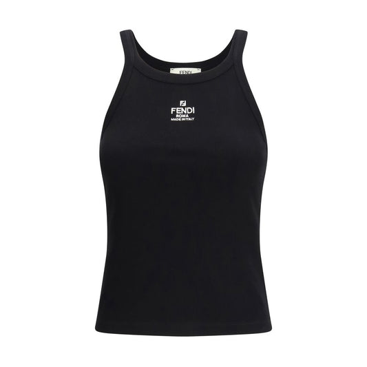 Black Cotton Sleeveles T-Shirt