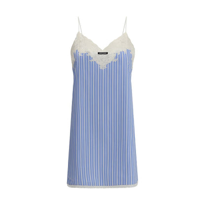 Blue Cotton Casual Dress