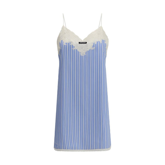 Blue Cotton Casual Dress