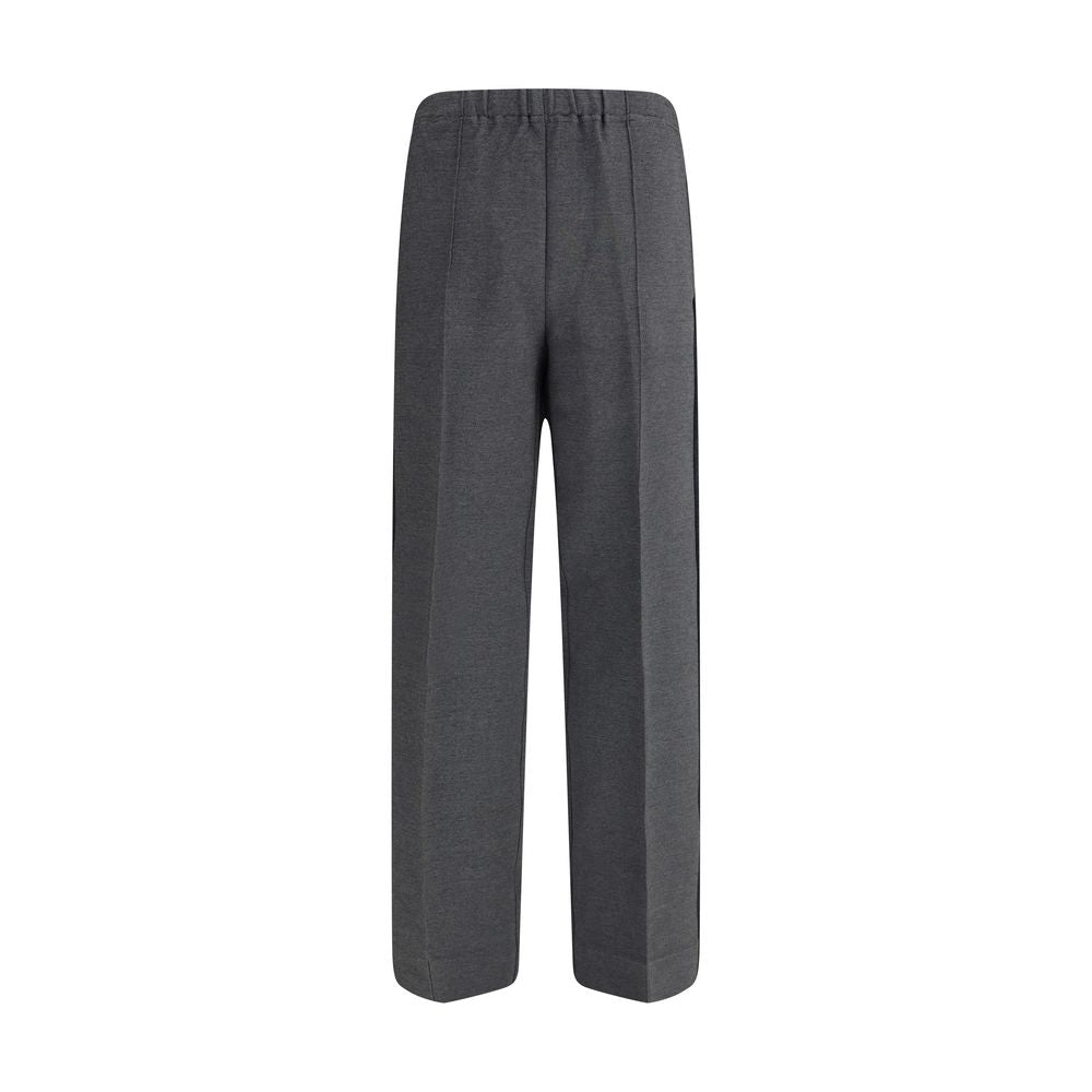 Gray Viscose Casual Pants
