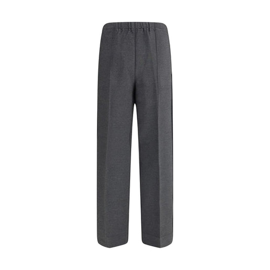 Gray Viscose Casual Pants
