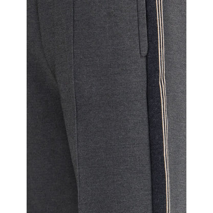 Gray Viscose Casual Pants