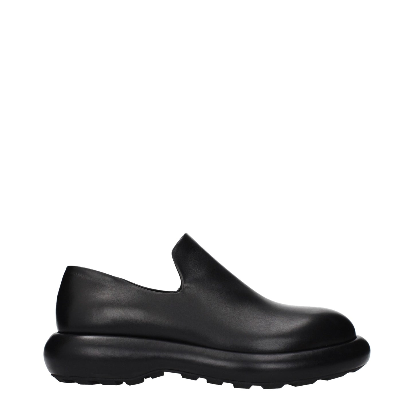 Black Leather Slip-On Loafers