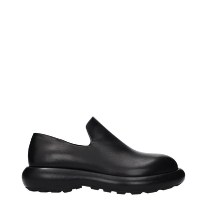 Black Leather Slip-On Loafers