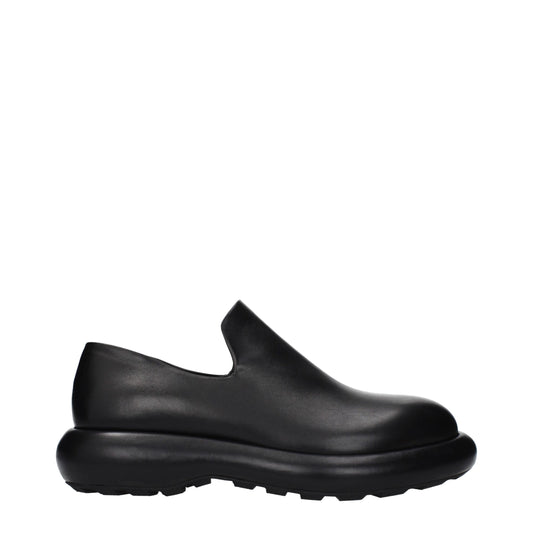 Black Leather Slip-On Loafers