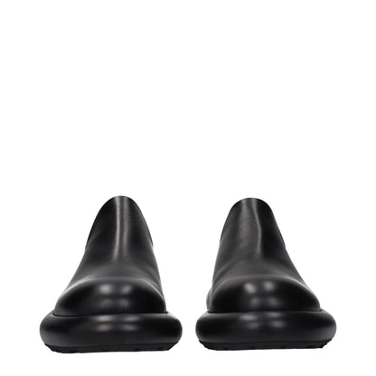 Black Leather Slip-On Loafers