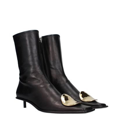 Black Leather Ankle Boots