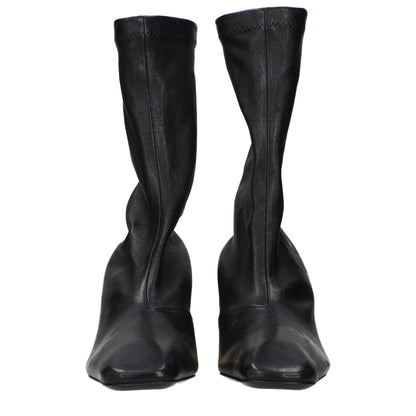 Black Leather Ankle Boots