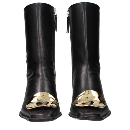 Black Leather Ankle Boots