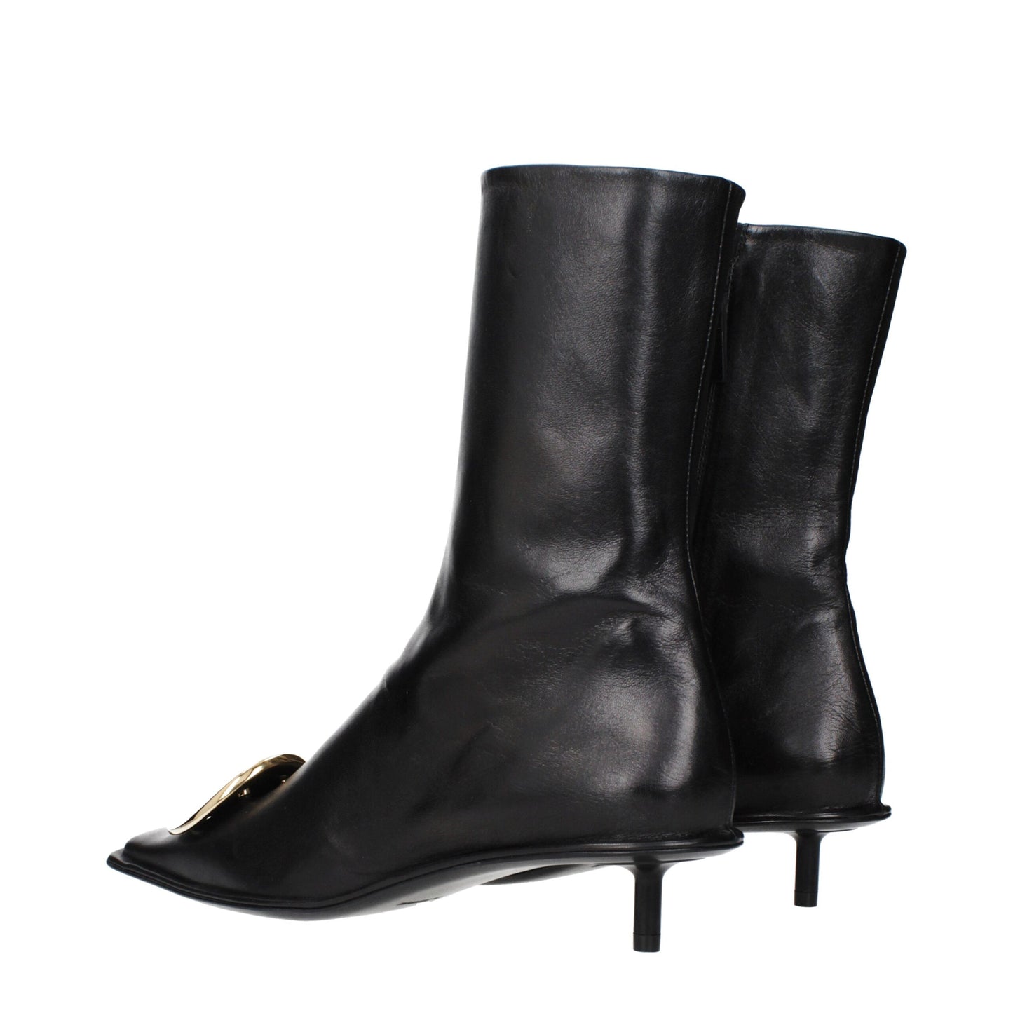 Black Leather Ankle Boots