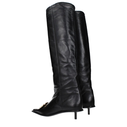 Black Leather Ankle Boots