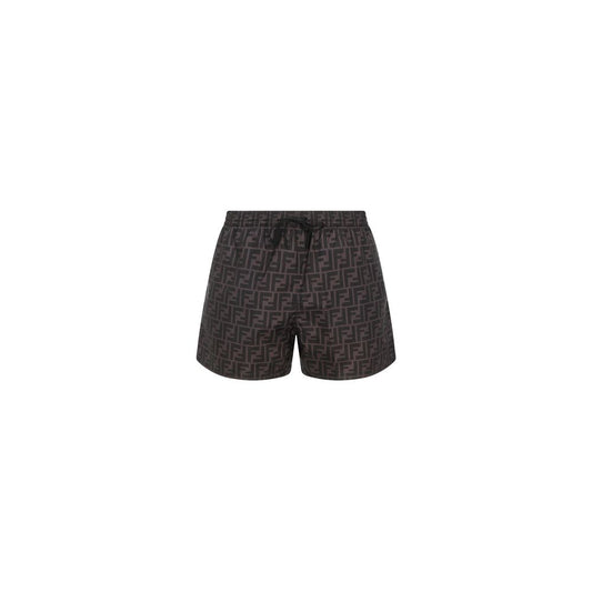 Gray Polyester Swim Shorts