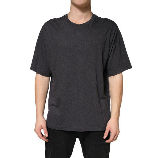 Dark Grey Cotton Crewneck Short Sleeve