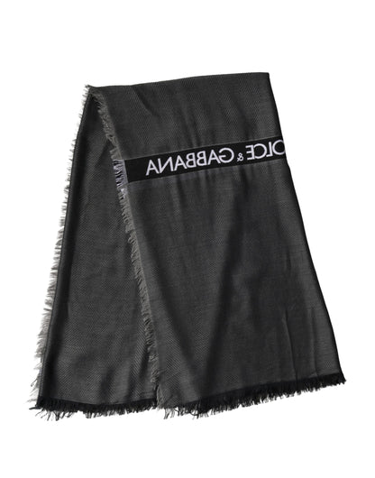 Black Modal Warmer Shawl Fringes 140cm x 134cm Men Scarf