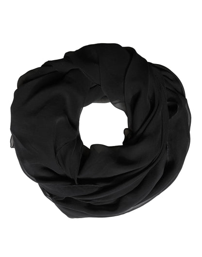 Black Silk Neck Wrap Shawl Stole 167cm x 126cm Scarf