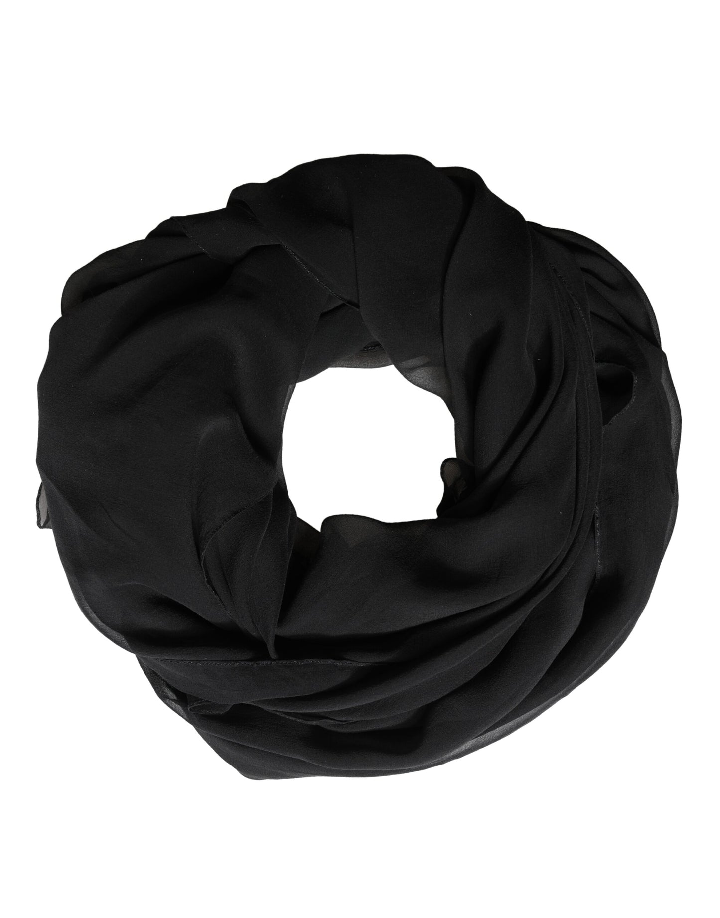 Black Silk Neck Wrap Shawl Stole 167cm x 126cm Scarf