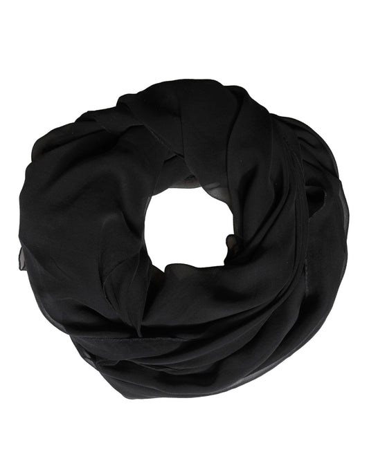 Black Silk Neck Wrap Shawl Stole 167cm x 126cm Scarf