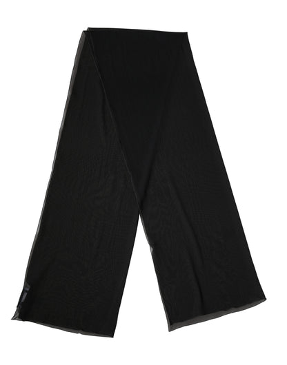 Black Silk Neck Wrap Shawl Stole 200cm x 64cm  Scarf