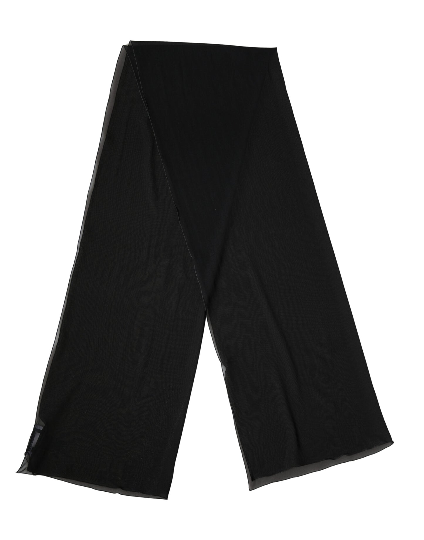 Black Silk Neck Wrap Shawl Stole 200cm x 64cm  Scarf