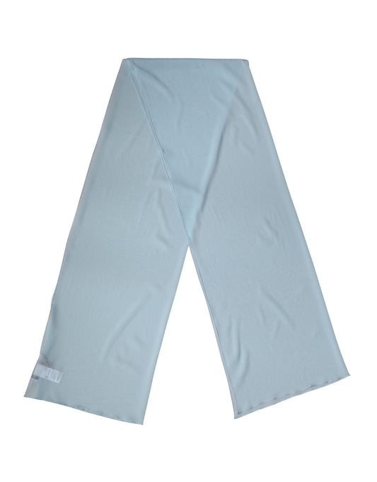 Light Blue Silk Neck Wrap Shawl Stole 200cm x 64cm  Scarf