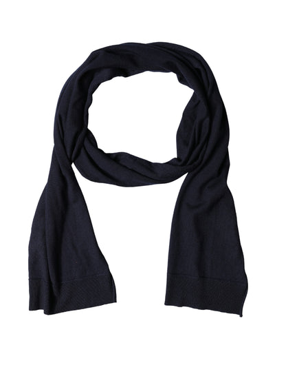 Black Wool Knitted Shawl Neck Wrap 200cm x 25cm  Scarf