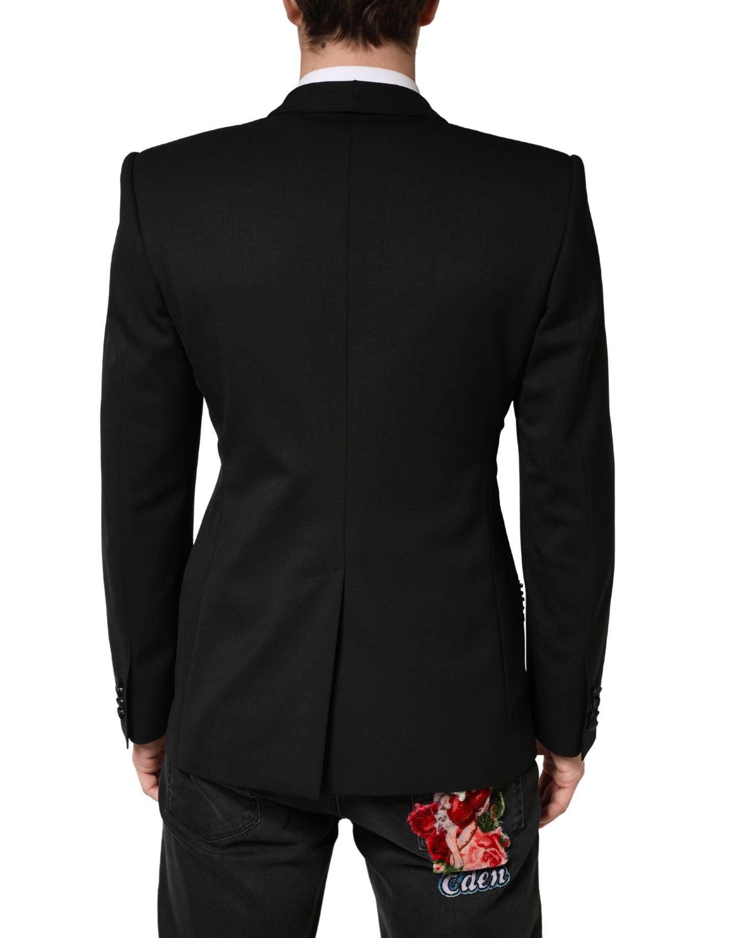 Black Embellished Single Breasted Blazer