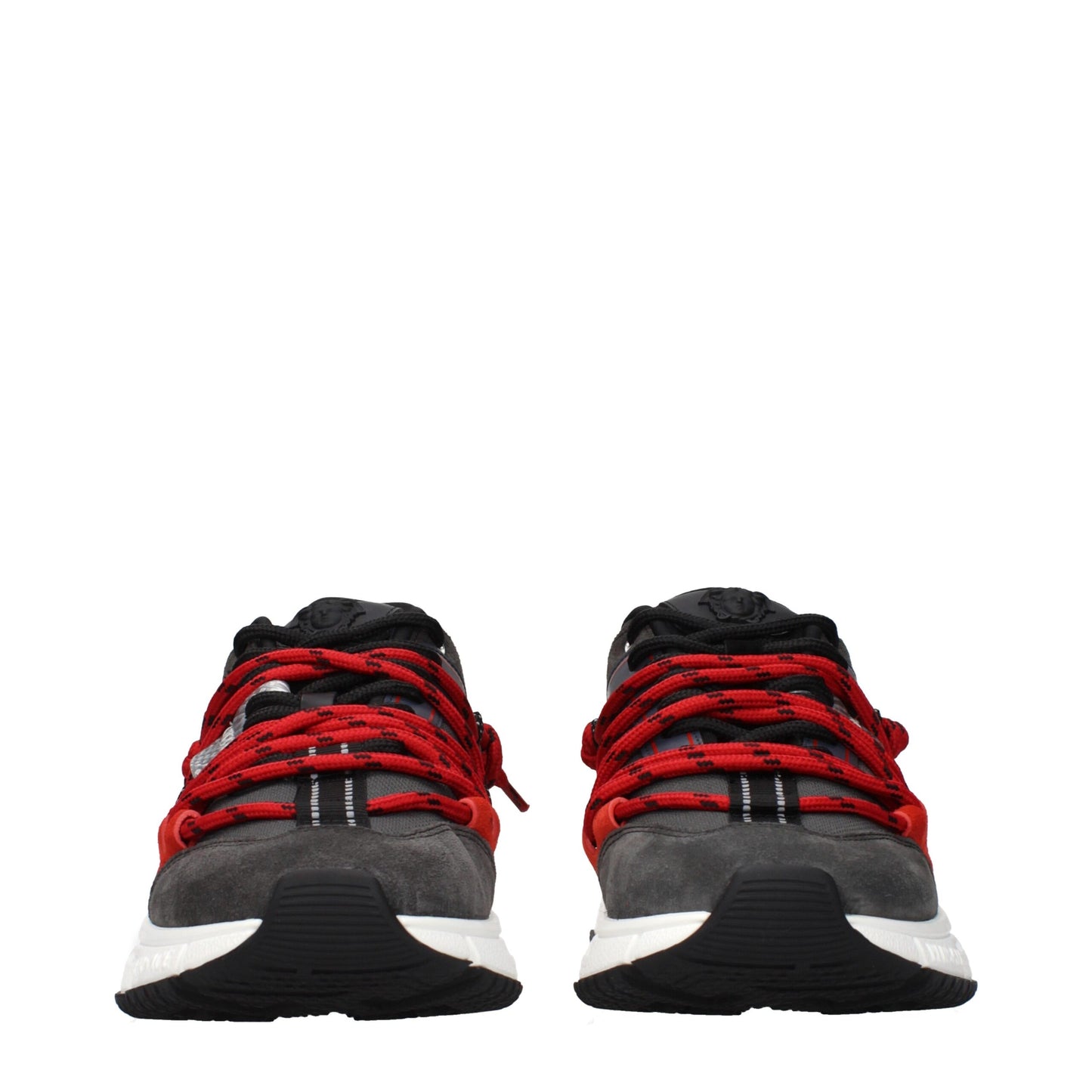 Gray Leather Chunky Sneakers