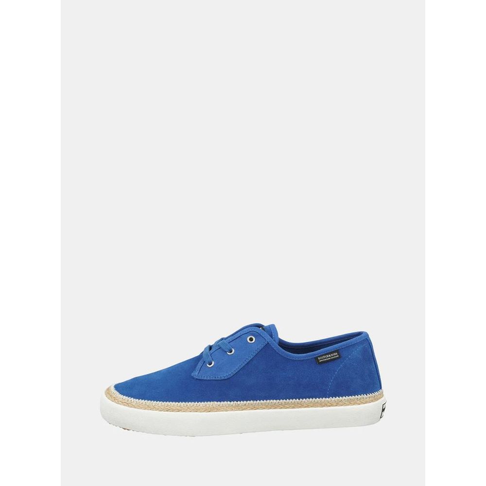 Blue Leather Low Top Sneakers