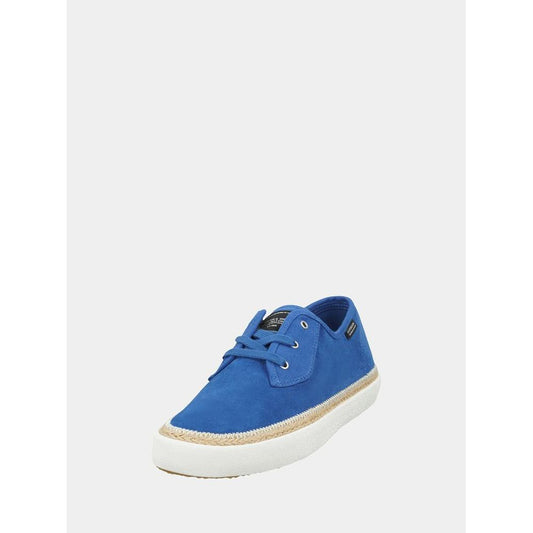 Blue Leather Low Top Sneakers