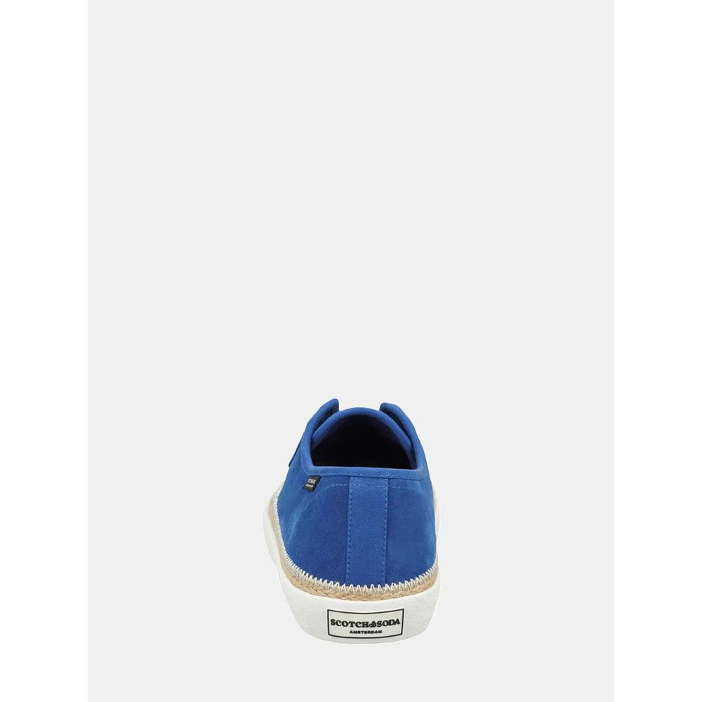 Blue Leather Low Top Sneakers