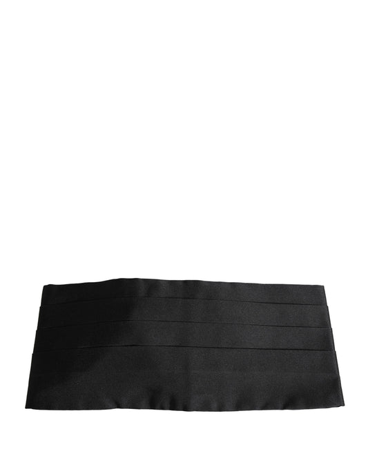 Black 100% Silk Wide Belt Waist Cummerbund