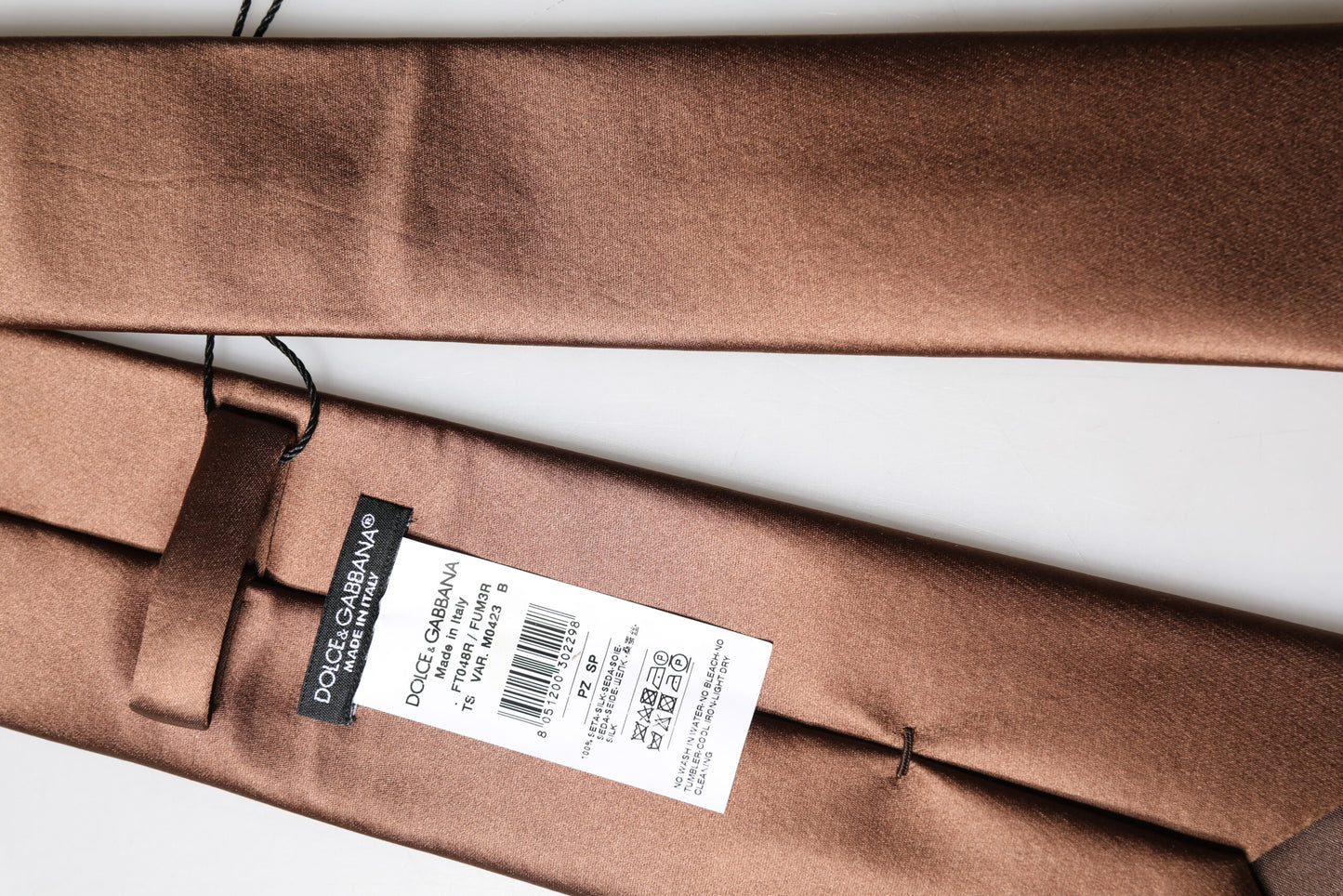 Brown Satin 100% Silk Wide Adjustable Men Necktie Tie