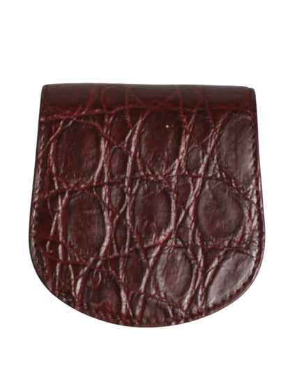 Burgundy Exotic Skin Condom Case Holder Pocket Wallet