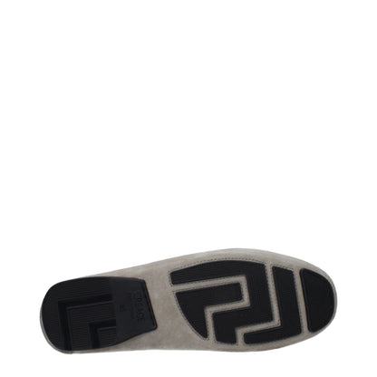 Gray Leather Slip-On Loafers