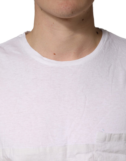 White 100% Cotton Plain Round Neck Men Shirt T-shirt