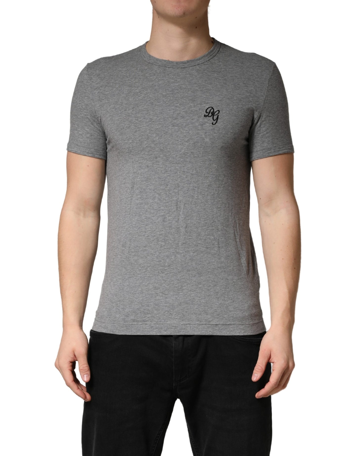 Gray DG Logo Crew Neck Men Underwear T-shirt