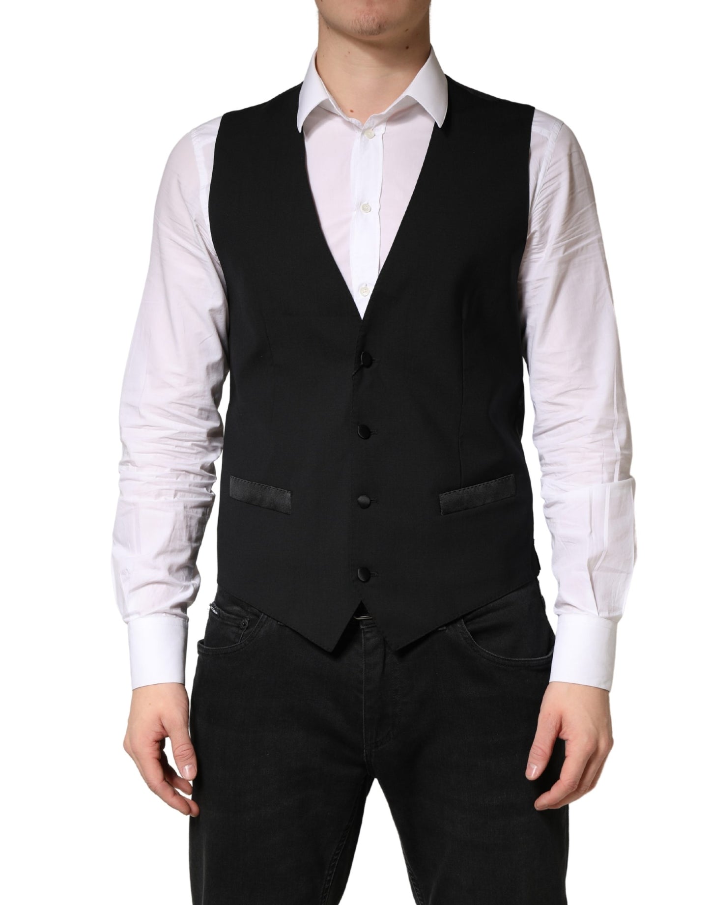 Black Wool Dress Men Formal Waistcoat Vest