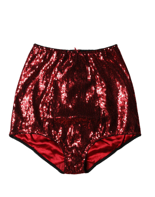 Red Sequin Embellished High Waist Girdle Underwear