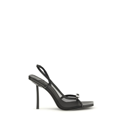 Black Calf Leather Bos Taurus Stiletto Heel Sandals