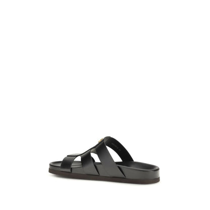 Black Calf Leather Bos Taurus Sandals