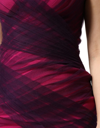 Pink Black Strapless Sheath Mermaid  Dress