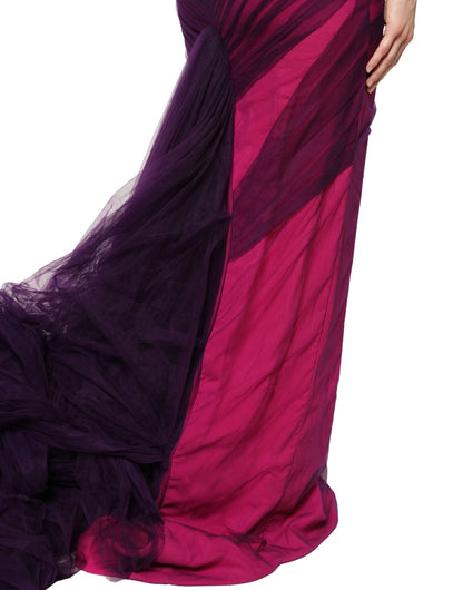 Pink Black Strapless Sheath Mermaid  Dress